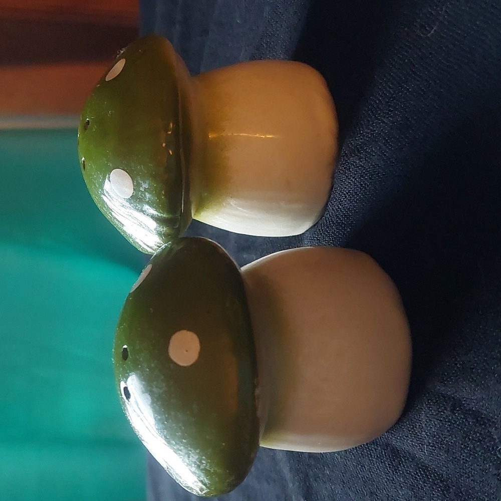Vintage mushroom salt and pepper shakers